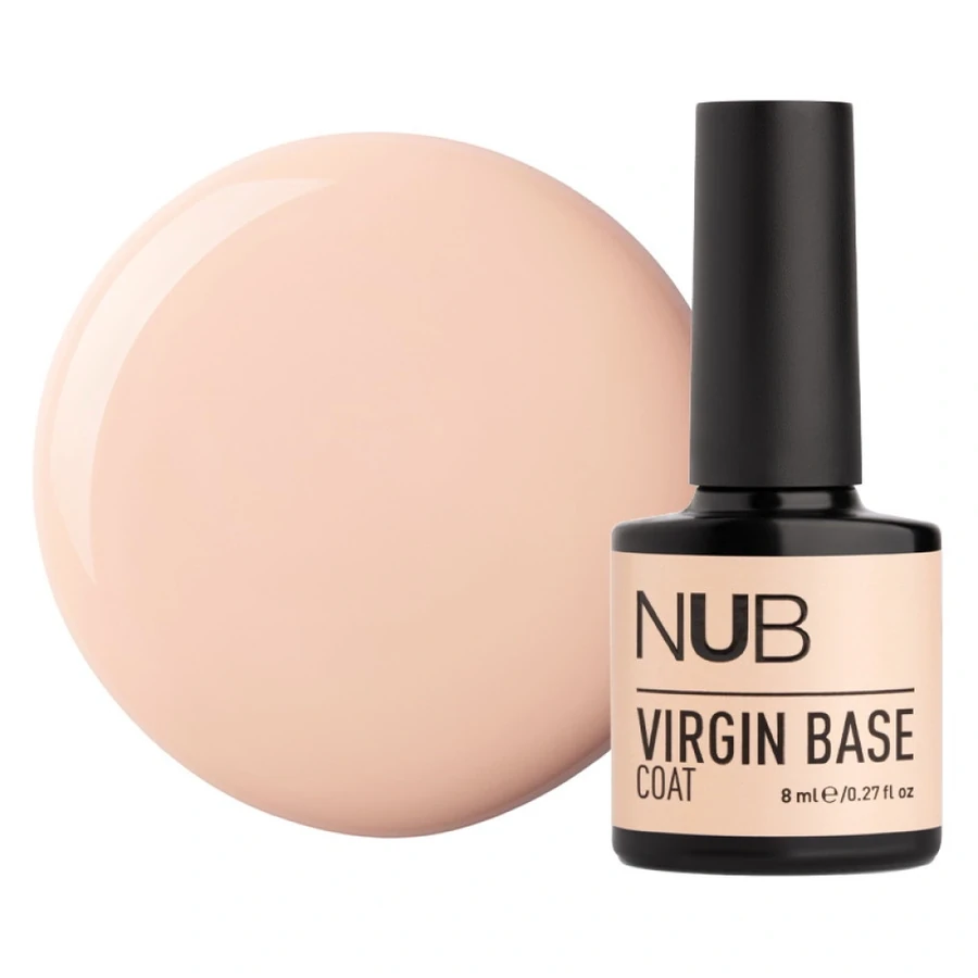Каучукова камуфлююча база нового покоління NUB Virgin Base Coat 09 рожево-бежевий крем 8 мл