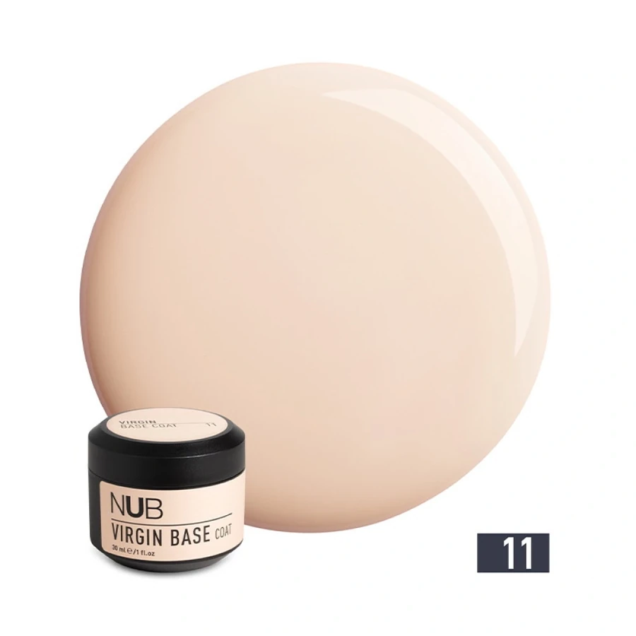Каучукова камуфлююча база нового покоління NUB Virgin Base Coat 11 блідий бежево-молочний 30 мл