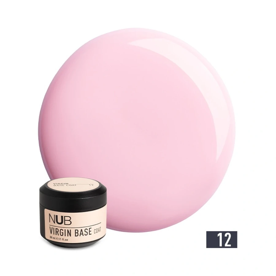 Каучукова камуфлююча база нового покоління NUB Virgin Base Coat 12 світло-рожевий 30 мл