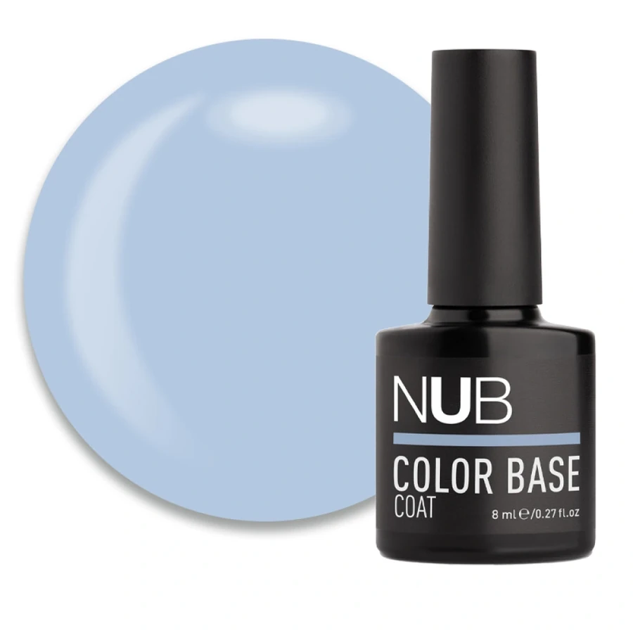Каучукова кольорова база для гель-лаку NUB Color Base Coat 01 Heaven сіро-блакитний 8 мл