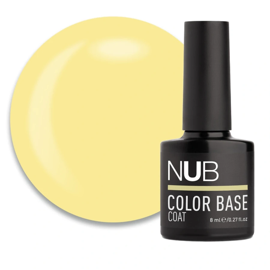 Каучукова кольорова база для гель-лаку NUB Color Base Coat 03 Melon світлий жовтий 8 мл