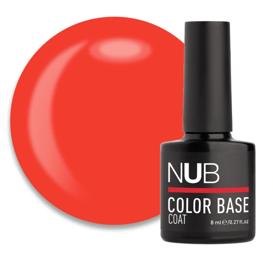 Каучукова кольорова база для гель-лаку NUB Color Base Coat 07 Coral кораловий 8 мл