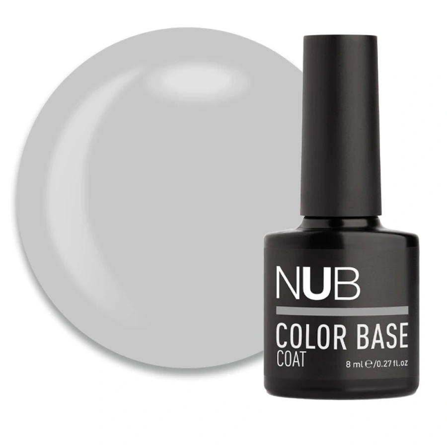 Каучукова кольорова база для гель-лаку NUB Color Base Coat 08 Smoke димчасто-сірий 8 мл