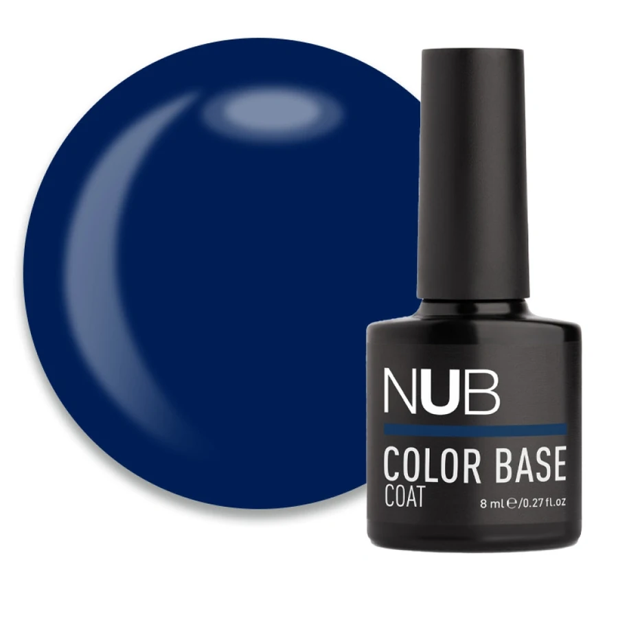 Каучукова кольорова база для гель-лаку NUB Color Base Coat 10 Deep Sea напівпрозорий синій 8 мл