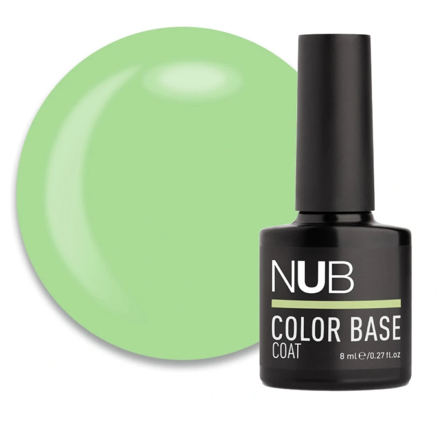 Каучукова кольорова база для гель-лаку NUB Color Base Coat 12 Minty м&rsquo;ятно-зелений 8 мл