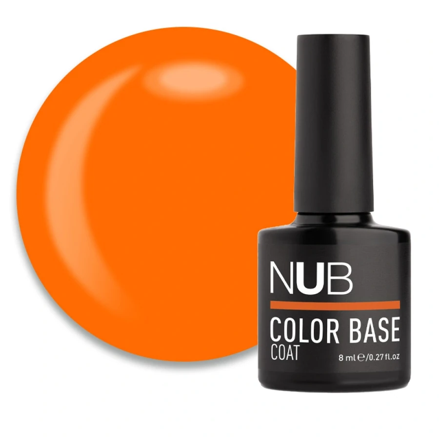 Каучукова кольорова база для гель-лаку NUB Color Base Coat 16 Sunset помаранчеве полум&rsquo;я 8 мл