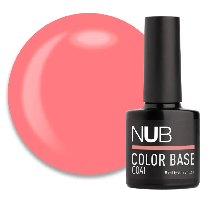 Каучукова кольорова база для гель-лаку NUB Color Base Coat 18 Youth рожевий корал 8 мл