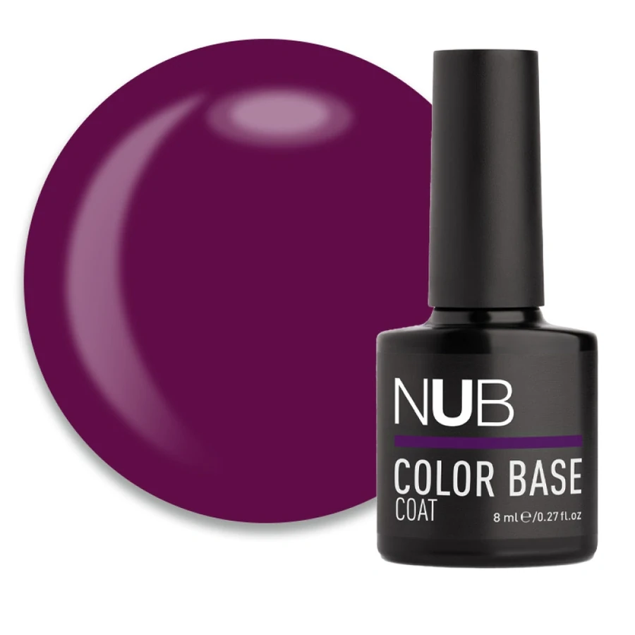 Каучукова кольорова база для гель-лаку NUB Color Base Coat 20 Plum слива бордо 8 мл