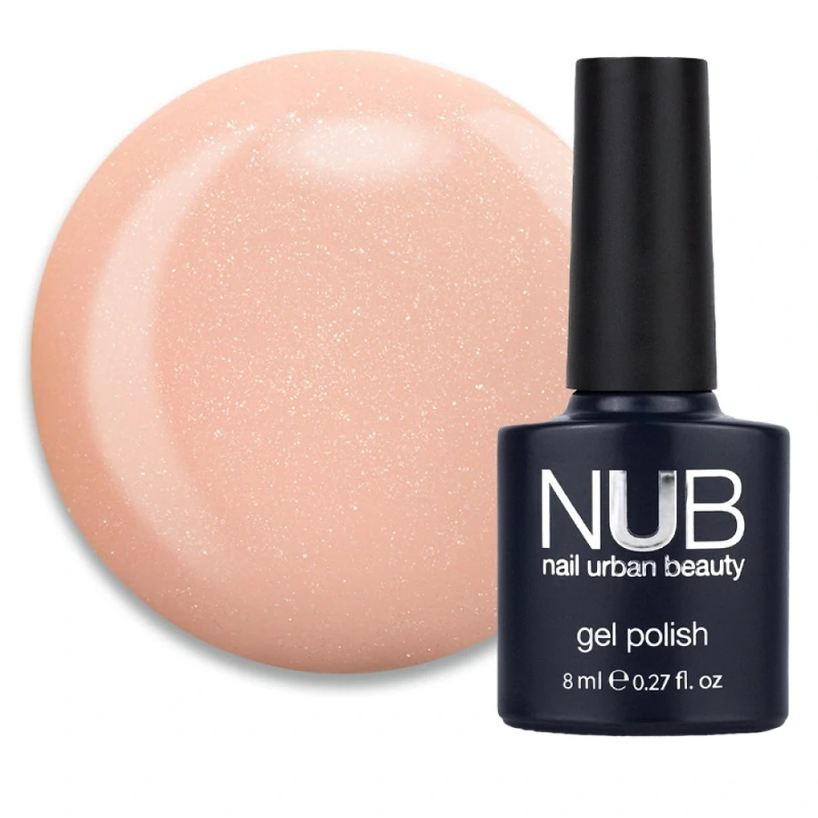 Гель-лак NUB Gel Polish Naked 01 Natural Shine напівпрозорий світло-бежевий, з шимером та мікрослюдою 8 мл