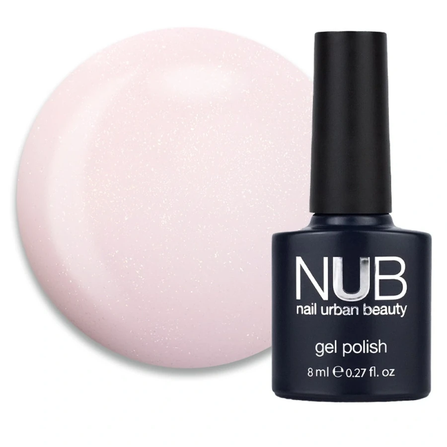 Гель-лак NUB Gel Polish Naked 03 Bare Glow напівпрозорий молочно-рожевий, з шимером та мікрослюдою 8 мл