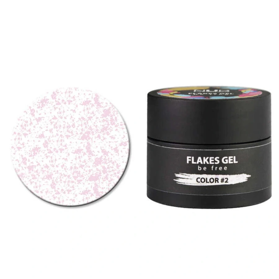 Гель для дизайну з декоративними пластівцями NUB Flakes Gel №2 Pink Рожевий 5 г