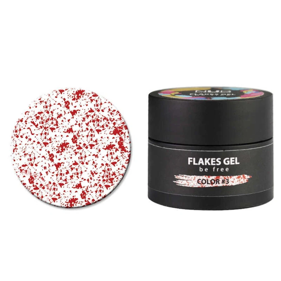 Гель для дизайну з декоративними пластівцями NUB Flakes Gel №3 Red Червоний 5 г