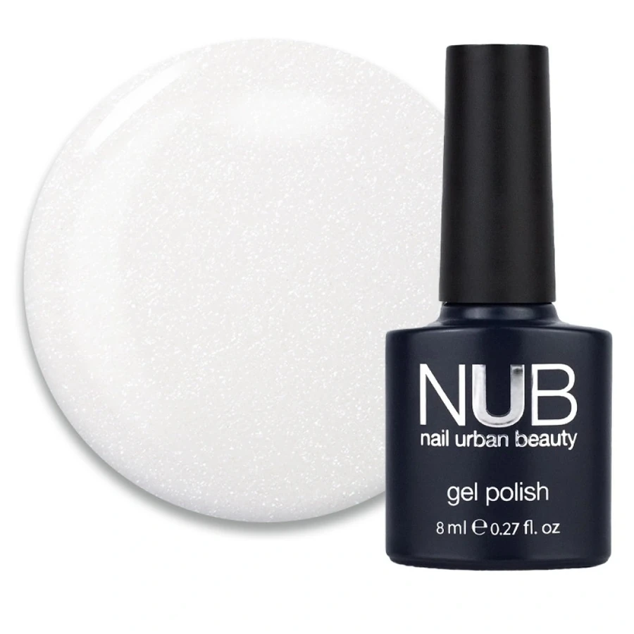 Гель-лак NUB Gel Polish 220 Wedding Dress напівпрозорий молочно-білий, з мікрослюдою 8 мл