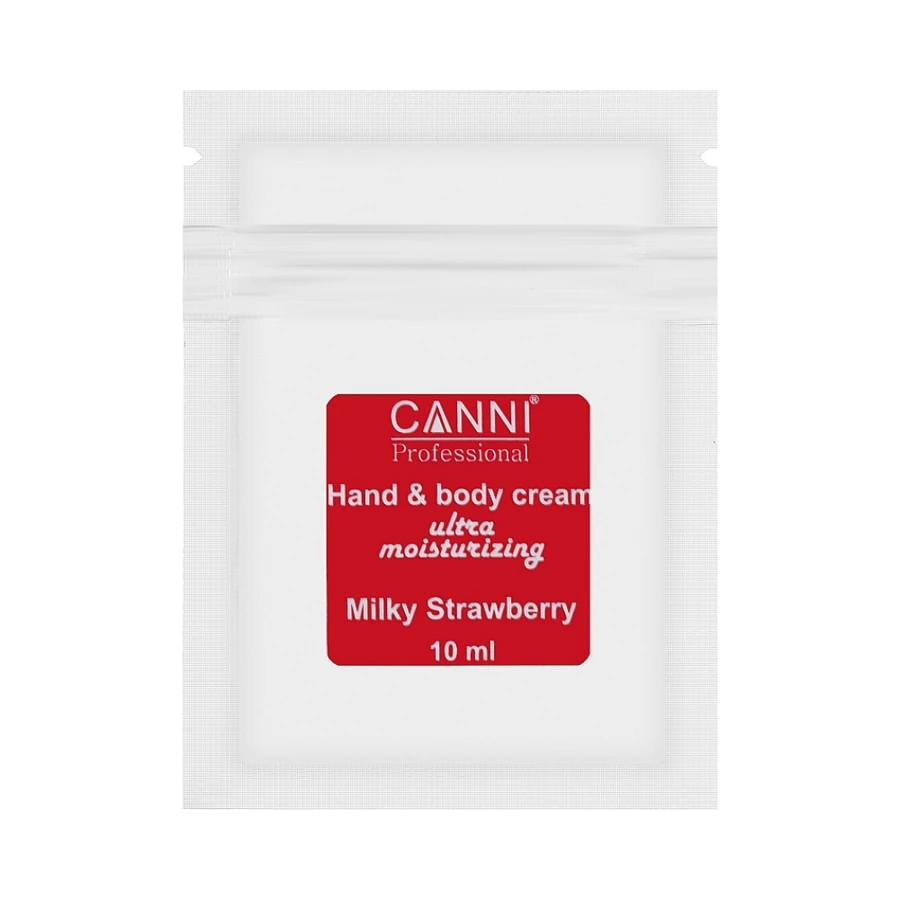 Крем для рук та тіла ультразволожуючий Canni Hand & Body Cream Ultra Moisturizing Milky Strawberry Полуниця з вершками 10 мл