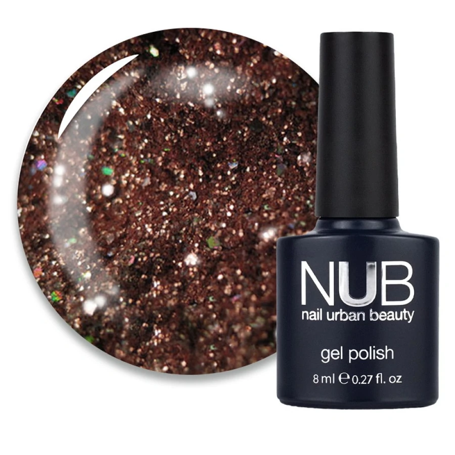 Гель-лак NUB Gel Polish 112 Capricornus щільні бронзові блискітки та слюда 8 мл