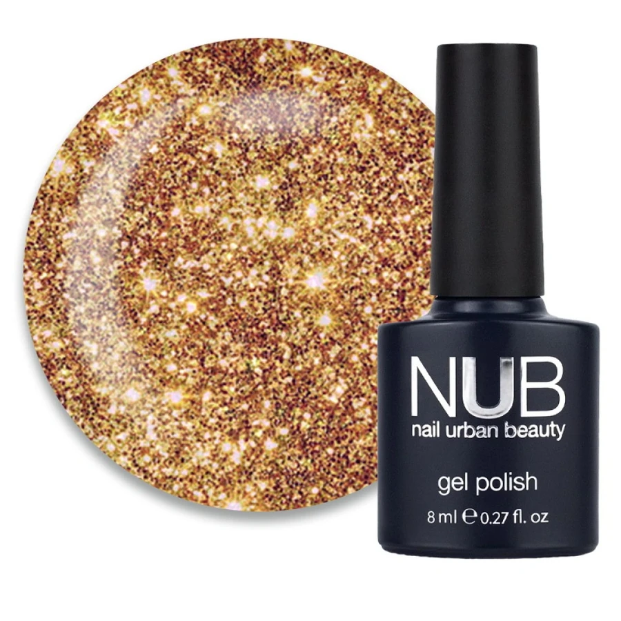 Гель-лак NUB Gel Polish 116 Apus щільні бронзово-зелені блискітки тв слюда 8 мл