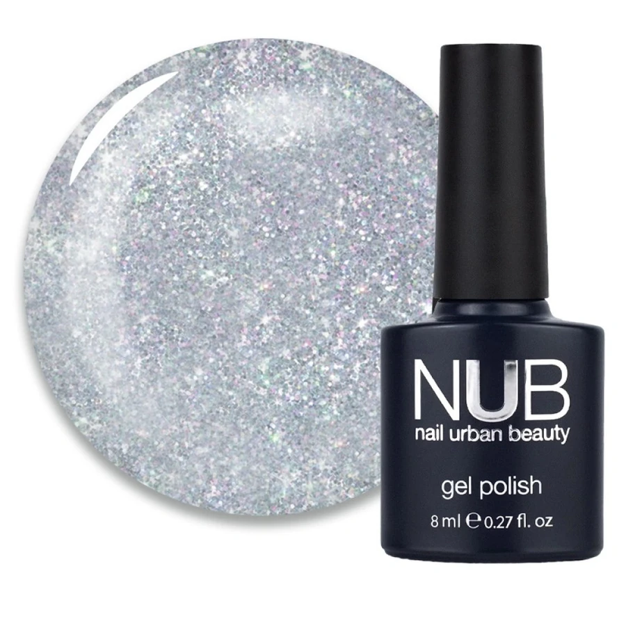 Гель-лак NUB Gel Polish 108 Tinsel Mood щільні сріблясті блискітки 8 мл