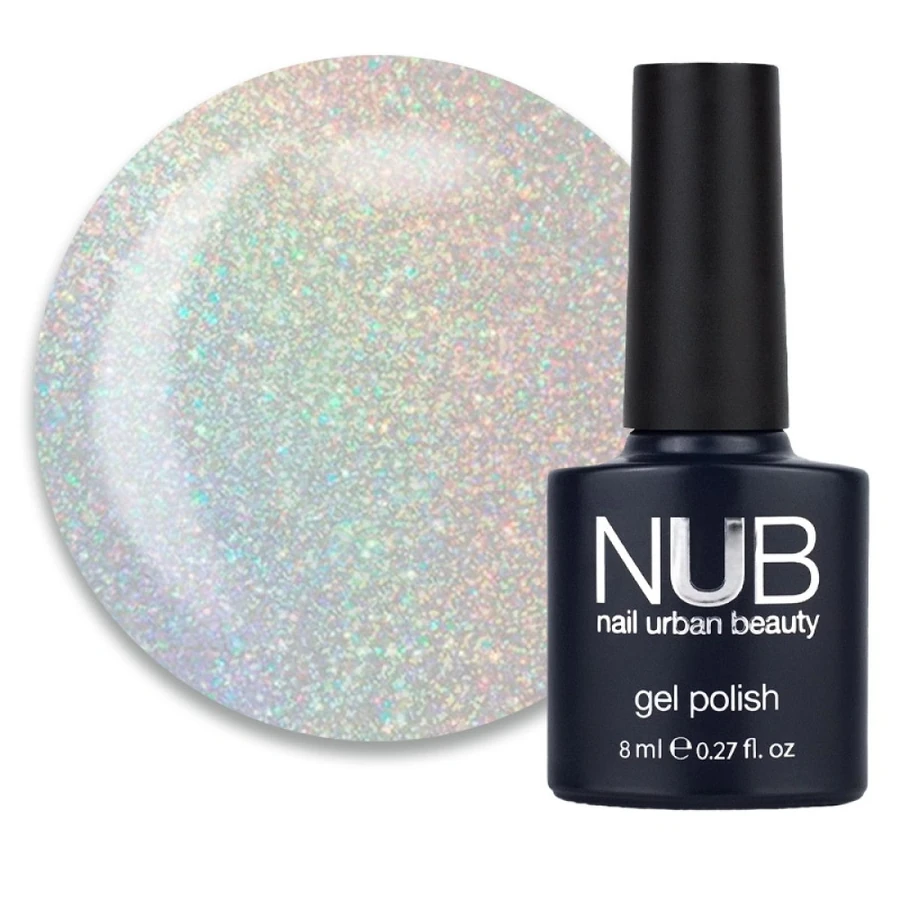 Гель-лак NUB Gel Polish 144 Brightest Pearl прозорий, з дрібними перлиними блискітками та слюдою 8 мл