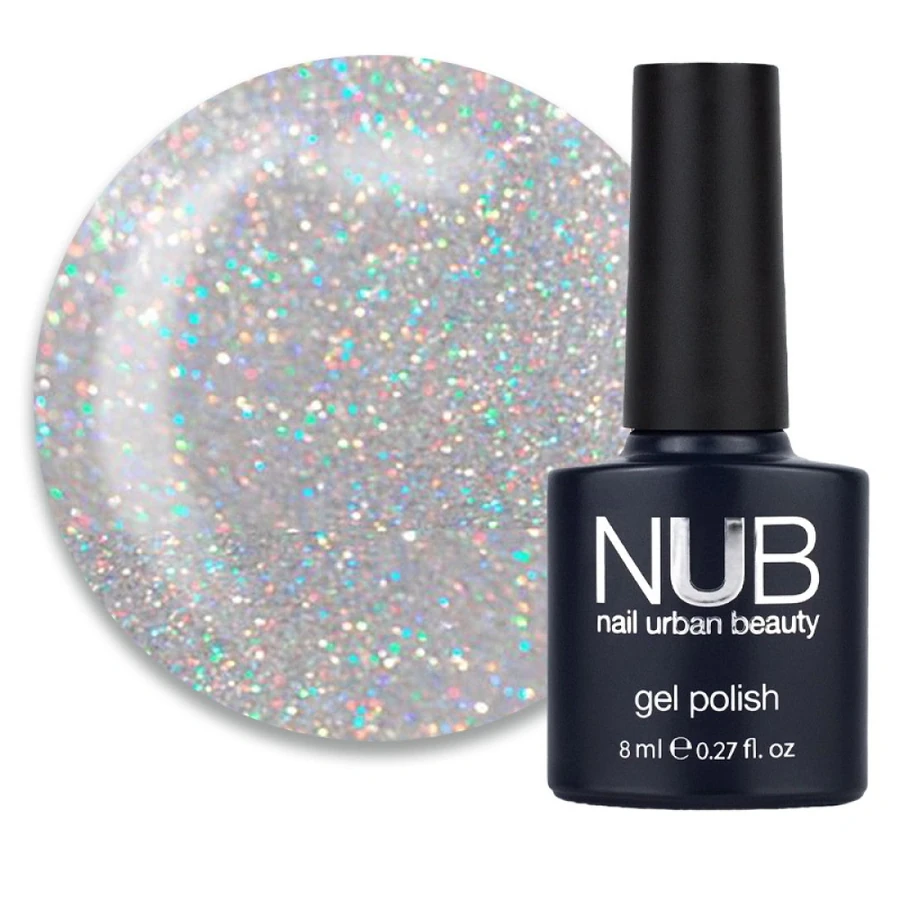 Гель-лак NUB Gel Polish 145 Hollywood Jewelry прозорий, з переливною слюдою 8 мл