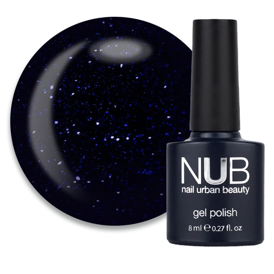 Гель-лак NUB Gel Polish 188 Prom Night синій, з блискітками 8 мл
