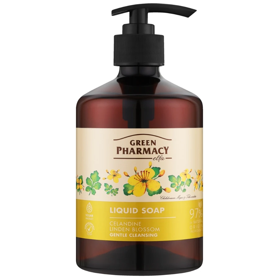 Рідке мило Green Pharmacy Liquid Soap Celandine & Linden Blosson Чистотіл та липове цвітіння 460 мл
