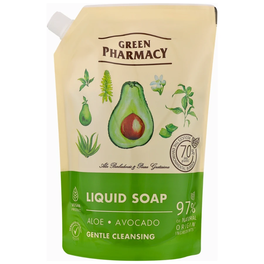 Рідке мило дой-пак Green Pharmacy Liquid Soap Aloe & Avocado Алое та авокадо 460 мл