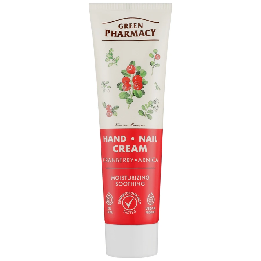 Крем для рук і нігтів "зволожуючий" Green Pharmacy Hand and Nail Cream Cranberry & Arnika Журавлина та арніка 100 мл