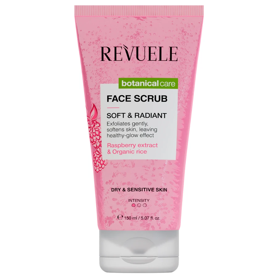 Revuele Botanical Care Face Scrub Soft & Radiant Екстракт малини та органічний рис 150 мл