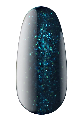 Гель-лак Kodi Gel Polish RS06 синьо-зелений, зі смарагдовим гліттером, що переливається 7 мл