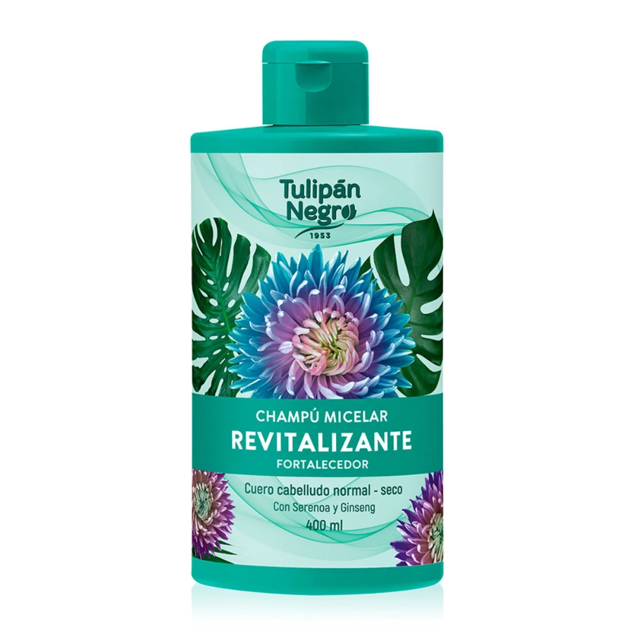Шампунь міцелярний відновлюючий Tulipan Negro Micelar Sampoo Revitalizing екстракт квітів + женьшень 400 мл