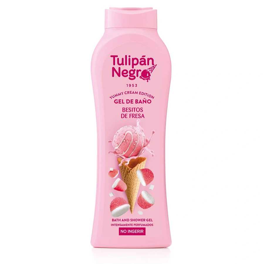 Гель для душу Tulipan Negro Shower Gel Yummy Cream Strawberry Kisses Полуничний поцілунок 650 мл