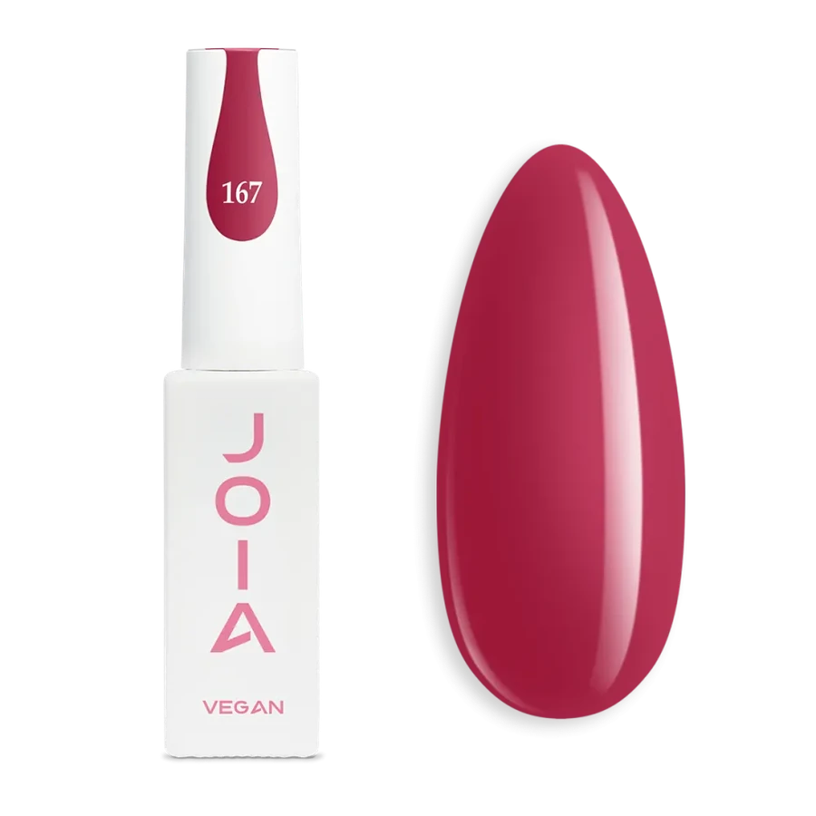 Гель-лак JOIA Vegan 167 бордовий, емаль 6 мл