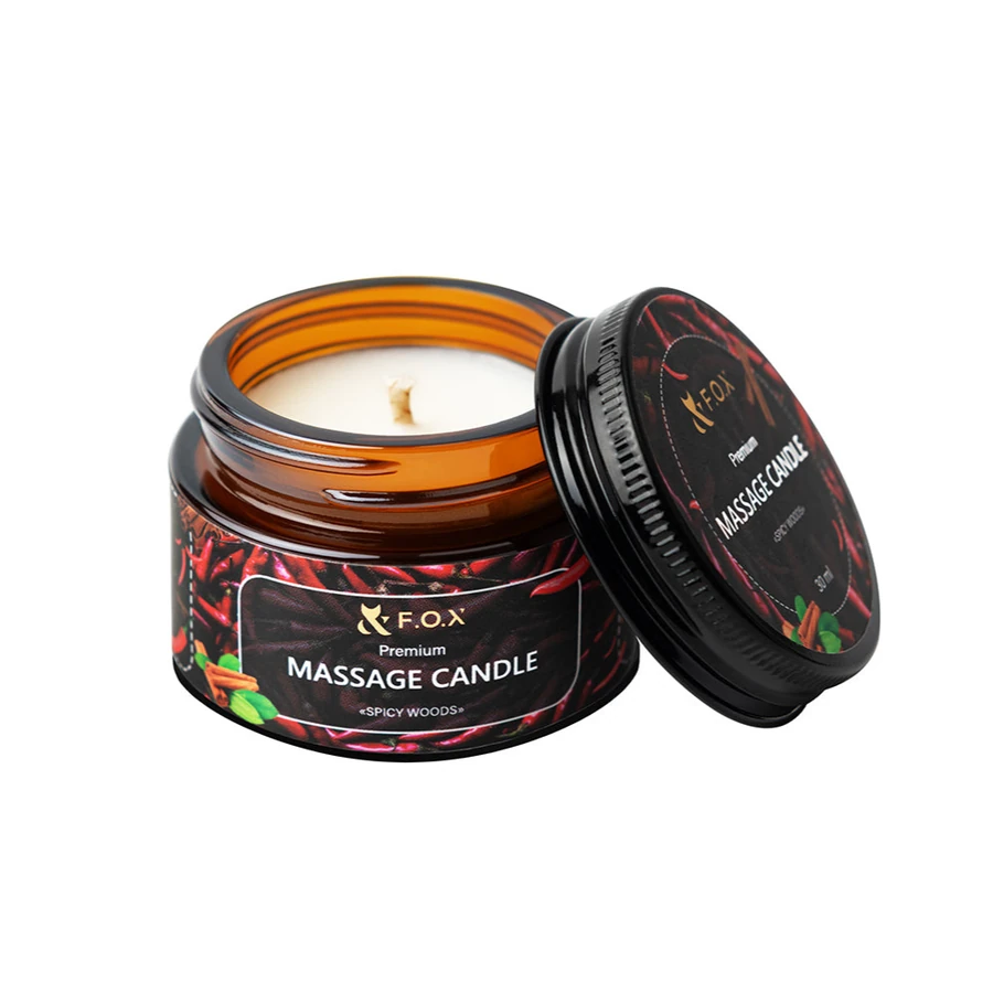 Масажна свічка преміум "Пряний ліс" FOX Spicy woods 30 мл