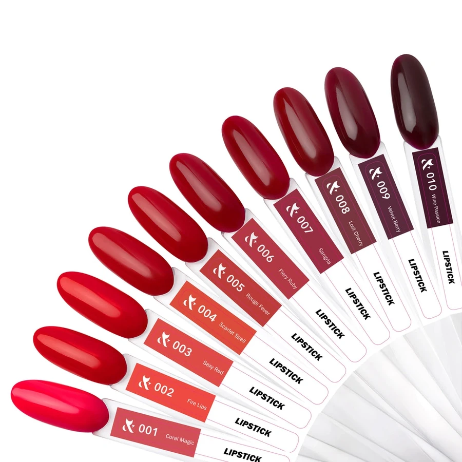Гель-лак FOX Lipstick Collection 004 Scarlet Spell пристрасний червоний, емаль 7 мл