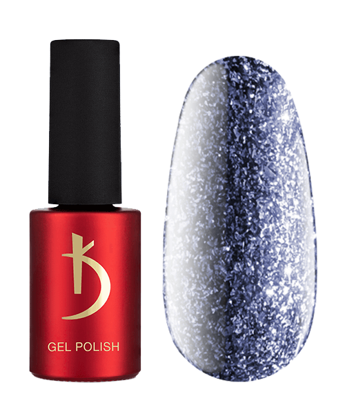 Гель-лак Kodi Gel Polish GL05 темно-фіолетовий з чорними тонами, із дрібними сріблястими блискітками 7 мл