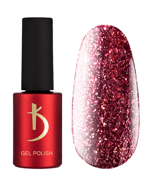 Гель-лак Kodi Gel Polish GL06 глибокий червоний, з бордовим переливом і глітерним блиском 7 мл