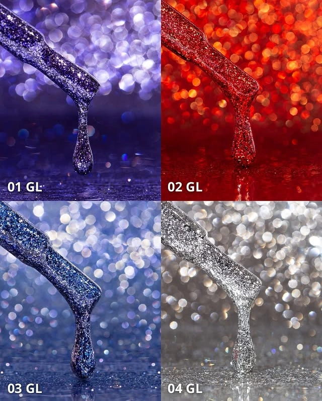 Гель-лак Kodi Gel Polish GL08 насичений золотий гліттер з теплим блиском 7 мл