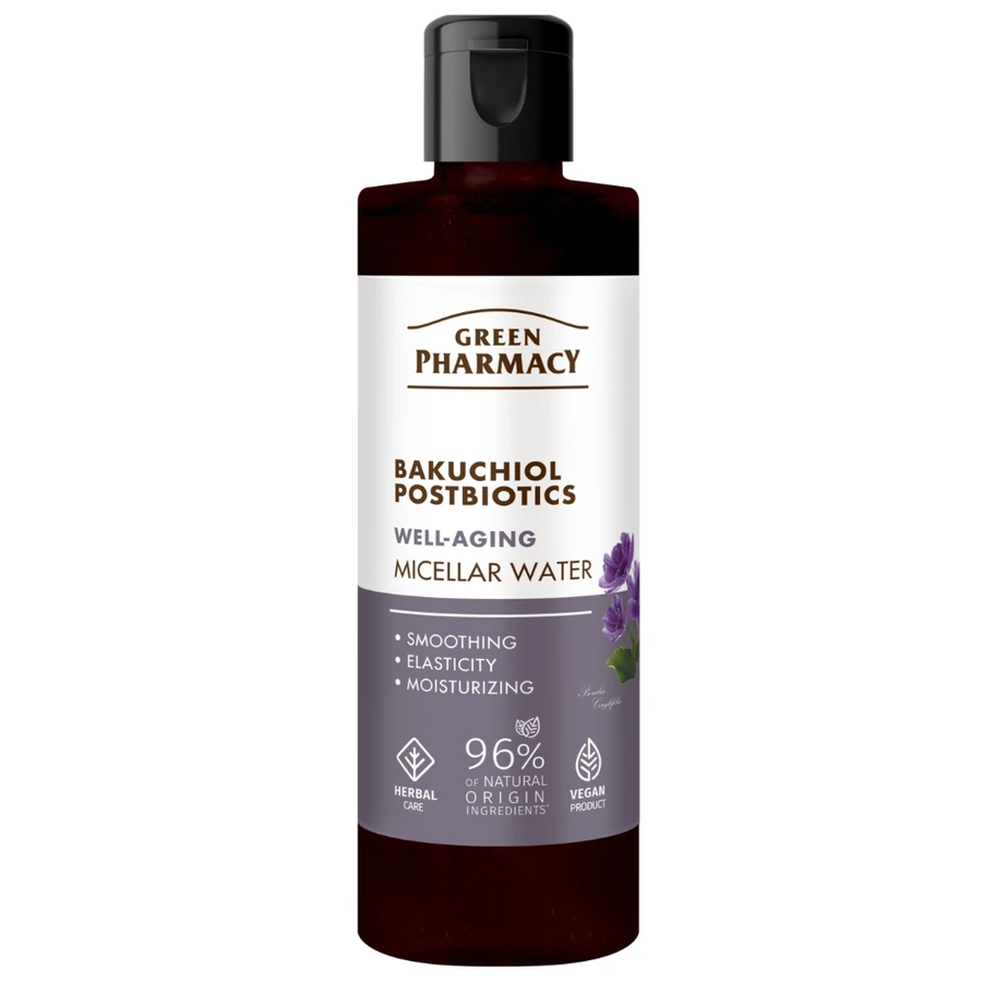 Міцелярна вода "Анти-старіння" Green Pharmacy Well-Aging Micellar Water Bakuchiol & Postbiotics Бакучіол + постбіотики 200 мл
