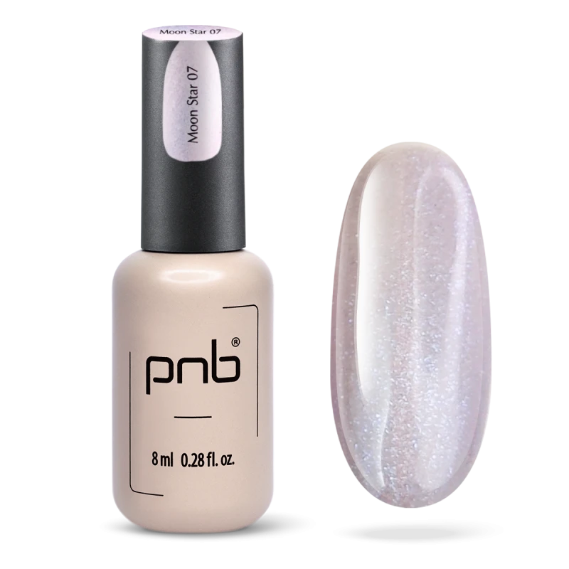 Магнітний гель-лак PNB Magnetic Gel Polish Glamour Cat 07 Moon Star сріблястий шиммер, напівпрозорий 8 мл