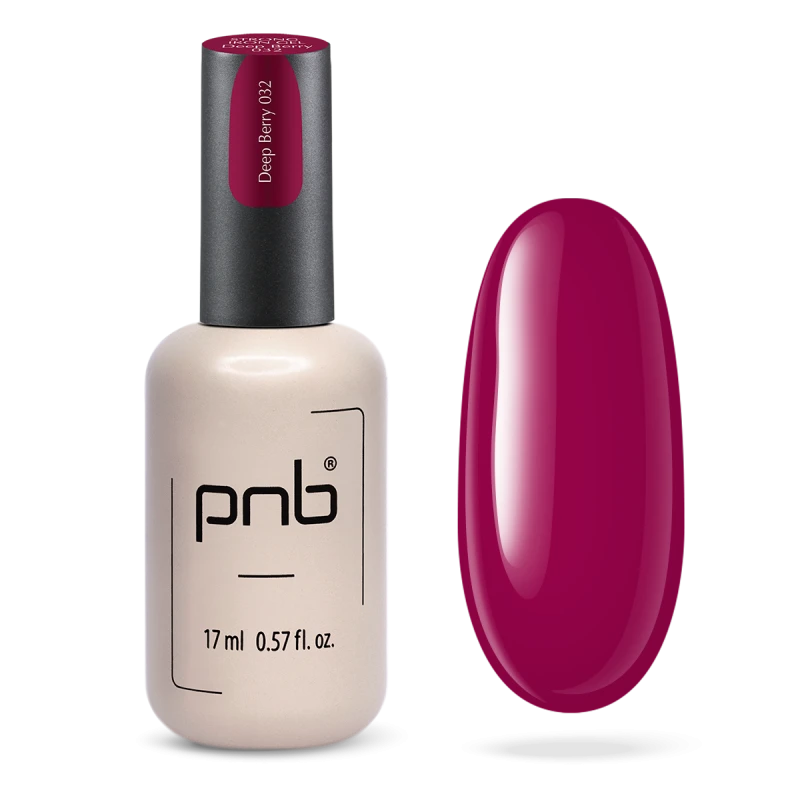 Гель конструюючий екстра-стійкий PNB Strong Iron Gel 032 Deep Berry бордово-червоний, напівпрозорий 17 мл