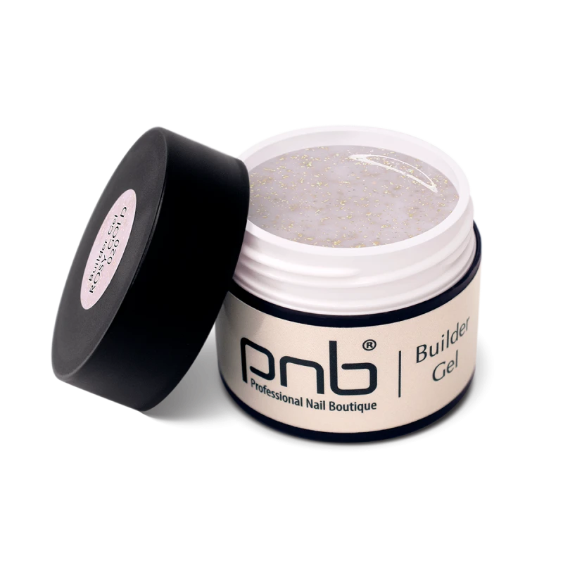 Гель для моделювання PNB Builder Gel 020 Rosy Gold молочно-рожевий, з золотими блискітками 5 мл