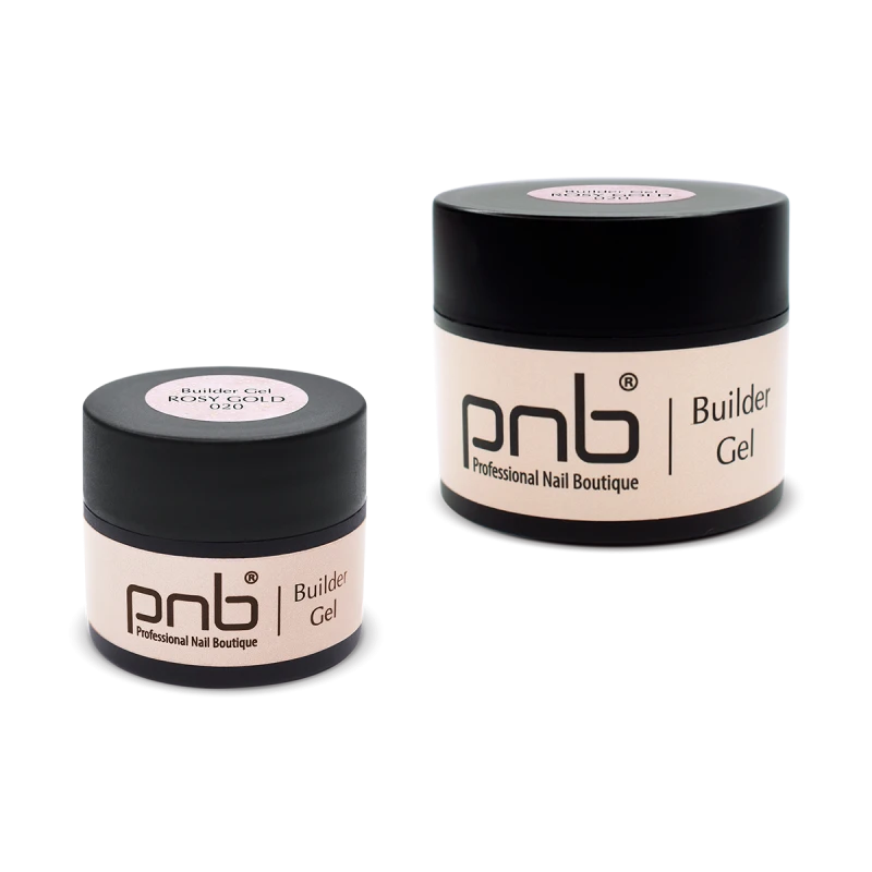 Гель для моделювання PNB Builder Gel 020 Rosy Gold молочно-рожевий, з золотими блискітками 15 мл