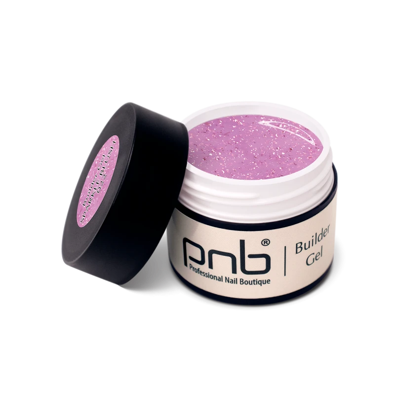 Гель для моделювання PNB Builder Gel 022 Sparkle Blush ніжно-рожевий, з рожевими блискітками 5 мл