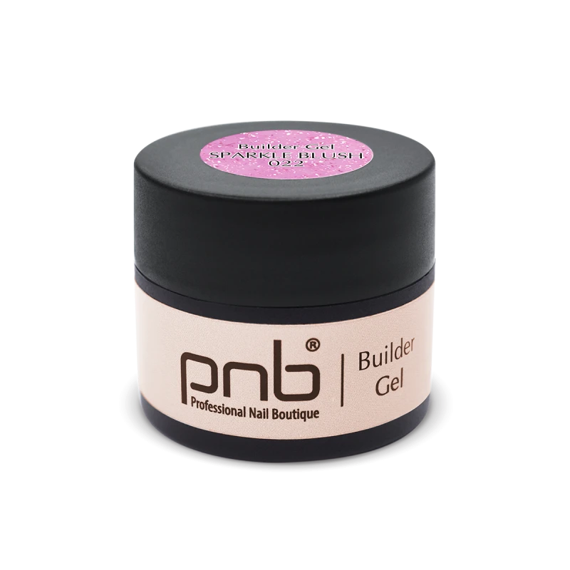 Гель для моделювання PNB Builder Gel 022 Sparkle Blush ніжно-рожевий, з рожевими блискітками 5 мл