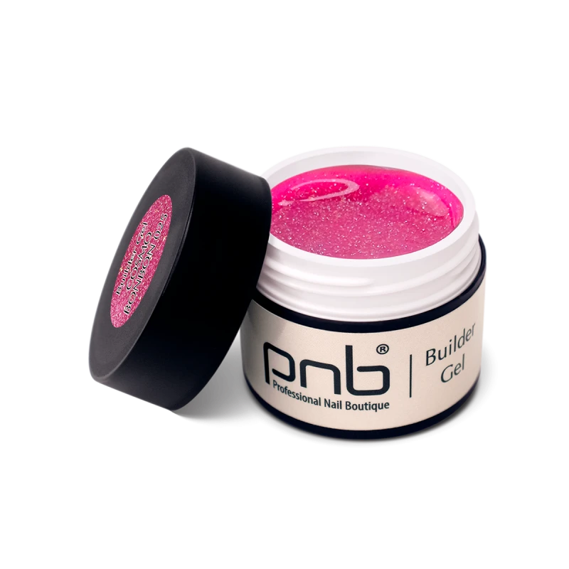 Гель для моделювання PNB Builder Gel 025 Cosmo Bonbon ніжно-рожевий, зі світловідбиваючими блискітками 5 мл