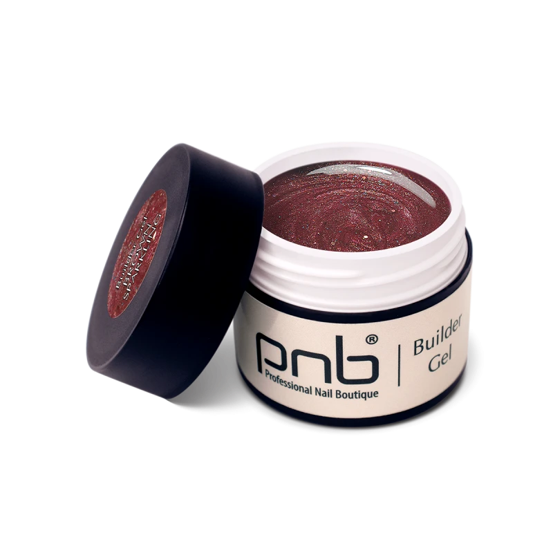 Гель для моделювання PNB Builder Gel Last Chance Brown Sparkling бордово-коричений, з шиммером 5 мл