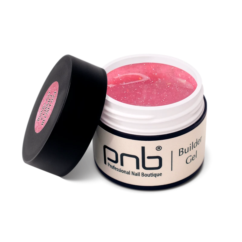 Гель для моделювання PNB Builder Gel 024 Cosmo Blush ніжно-рожевий, зі світловідбиваючими блискітками 15 мл