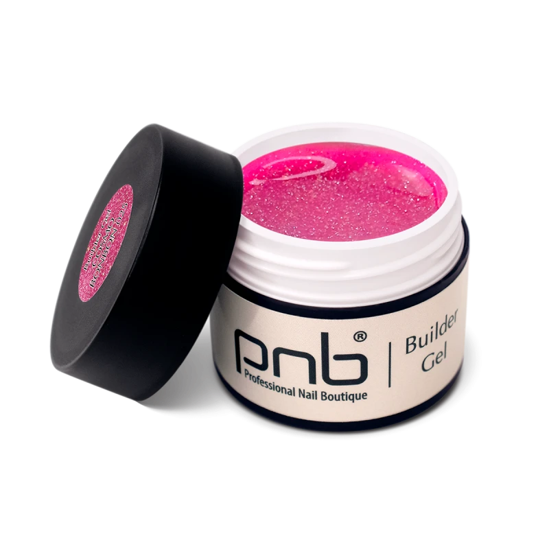 Гель для моделювання PNB Builder Gel 025 Cosmo Bonbon ніжно-рожевий, зі світловідбиваючими блискітками 15 мл