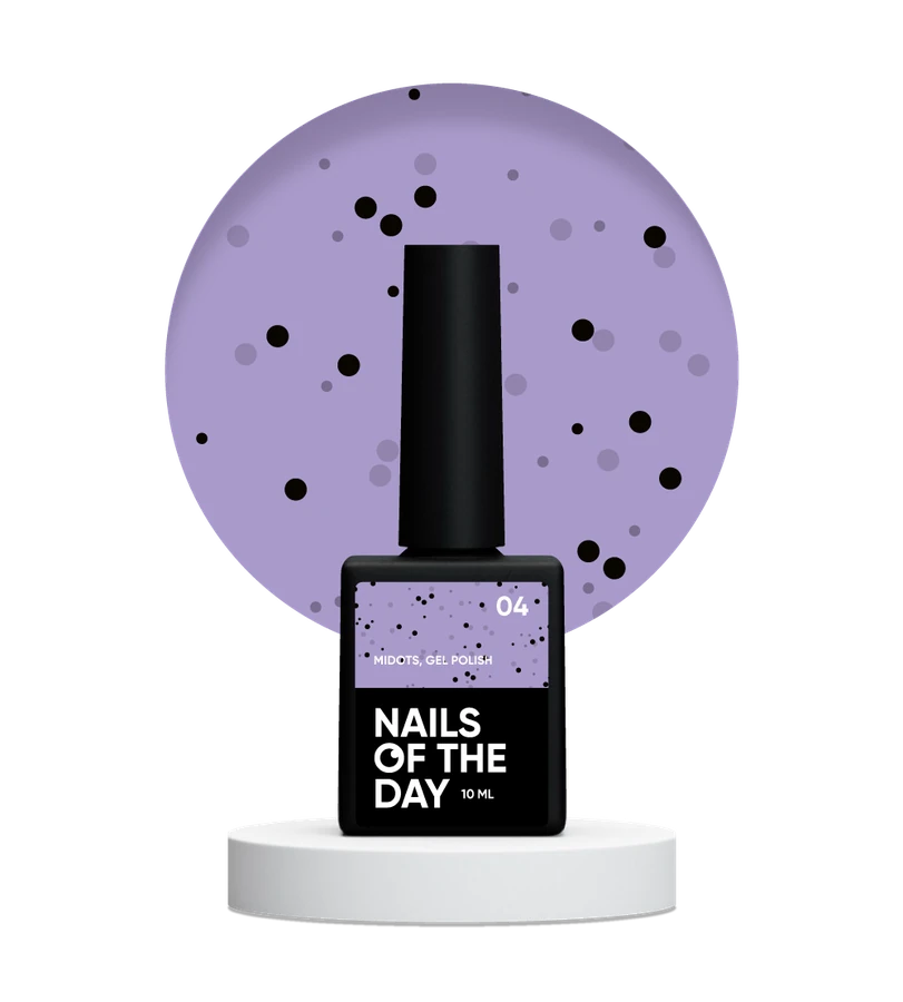 Гель-лак Nails Of The Day Gel Polish MiDots №04 світло&ndash;ліловий, з чорними крапочками 10 мл