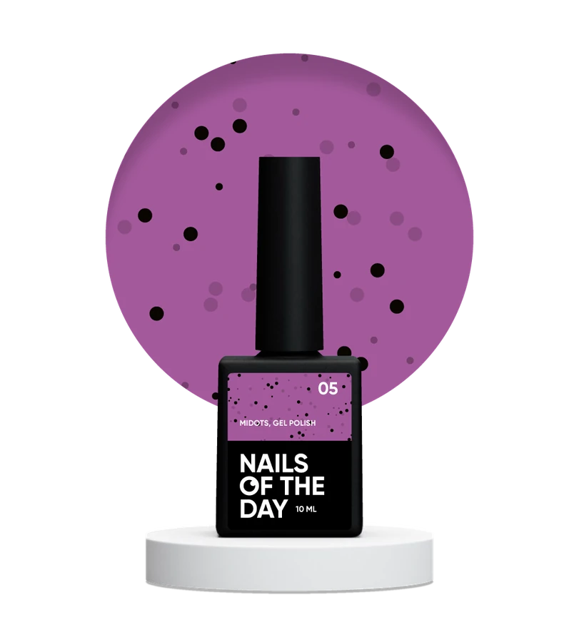 Гель-лак Nails Of The Day Gel Polish MiDots №05 малиновий, з чорними крапочками 10 мл